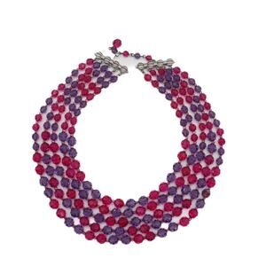 Marvella Vintage 50's Four Strand Beaded Necklace